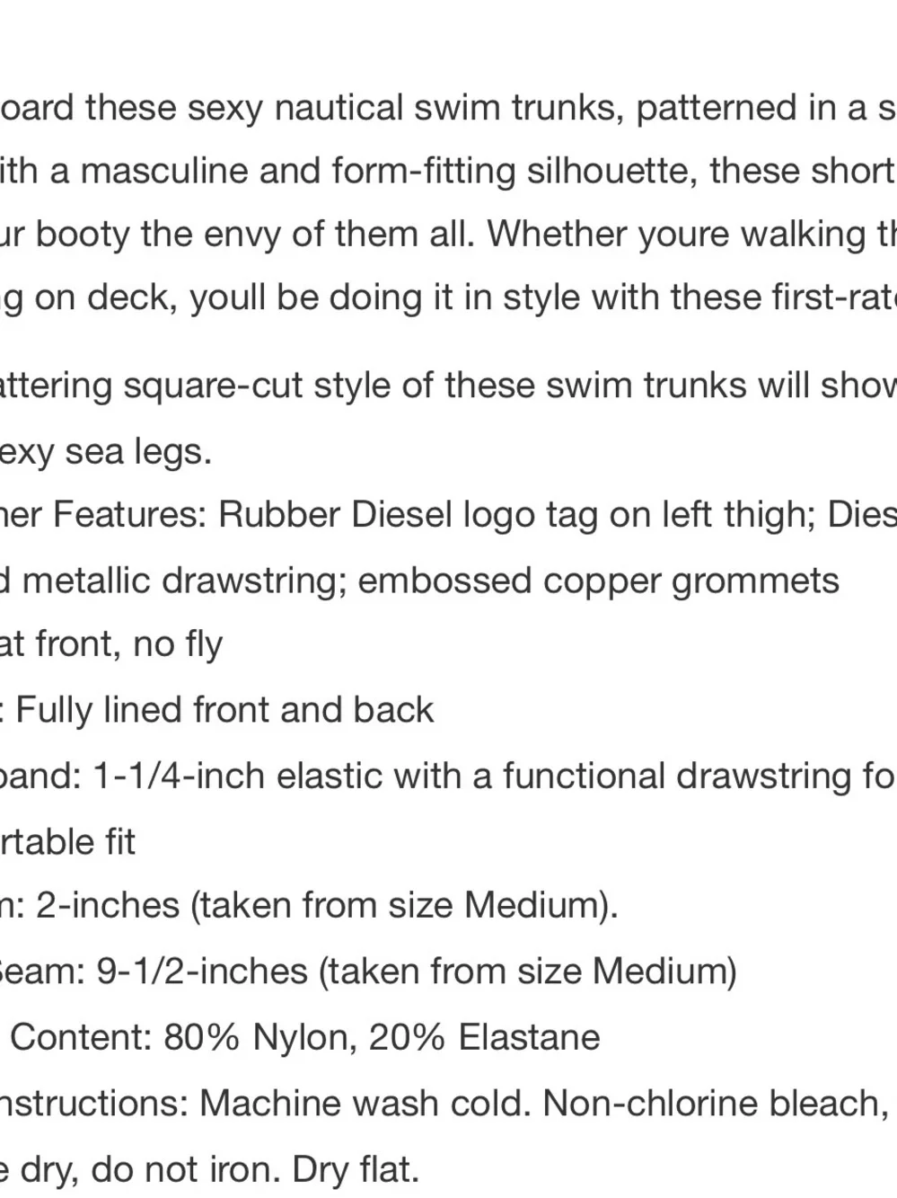 Diesel swim trunks